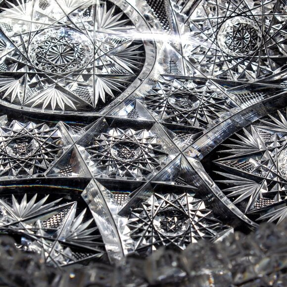 AMERICA Brilliant Crystal Nappy Bowl | Beautiful Intricate Pattern | Excellent - Picture 8 of 9